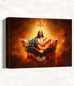 July 4th Patriotic Canvas Wall Art 4th of July USA Decorations American Flag and Eagle Painting Inspirational Picture Wall Decor Independence Day Home Decor 16x24in by HomeifHue