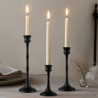 Vintage Metal Candlestick Holders, Set of 3 Black Candle Holders for Candlesticks Antique Taper Candle Stand Candle Sticks Holder for Housewarming Wedding Mantelpiece Table Centerpiece Decor by Unknown