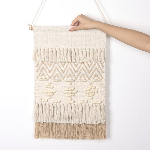 Dremisland Macrame Wall Hanging Macrame Wall Decor Bohemian Beige Tapestry - Image 4