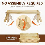 4 Tiered Serving Tray for Party Pine Wood Foldable Tiered Tray Stand - Image 4