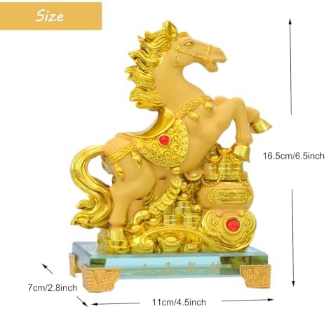 Feng Shui Chinese Zodiac Year Golden Resin Collectible Figurines Decoration for Luck & Wealth Perfect for Your Home or Office (HOS-JUC) - Image 2