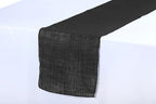 MDS® Pack of 25 Natural Burlap Table Runner, 12 x 108 Inch, Jute Rustic Farmhouse Boho Table Decor for Wedding Reception, Dining Table, Bridal Shower, Baby Shower & Party Decorations - Black - Image 3