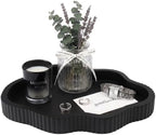 Coffee Table Tray for Home Decor,11" Cloud Resin Decorative Tray for Coffee Table Decor,Modern Organizer for Living Room&Kitchen Counter(Model A Black) by Unknown