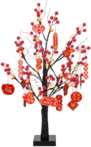 Ganeen Chinese New Year Decorations 2027 Lighted Lunar New Year Tree - Image 6