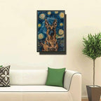 Metal Sign Vintage Tin Sign Belgian Malinois Starry Night Guardian Watchful Malinois in Sky for Home Security Spaces and Seasonal Displays Rustproof Aluminum 6×8 Inches with Metal Frame - Image 2