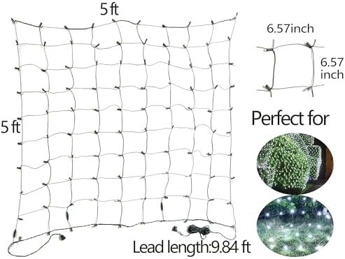 HISHINY Christmas Lights Outdoor Decorations for Bushes,LED Connectable Bush Christmas Lights Outdoor Yard Mesh Shrub Net Light for Party, Holiday, Wedding, Tree,Bushes (Cool White) - Image 6
