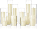 Shihanee 6 Glass Cylinder Vase Pillar Candle,Ivory，Clear,Set of 24 by Shihanee