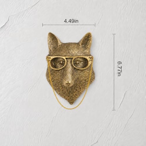 UITWMKTG Gold Fox Head Wall Decor - Modern Animal Wall Sculpture, Fox Wall Art for Living Room, Bedroom, Office, Gold Wall Hanging Home Decoration - Image 2