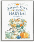 Autumnal Fall Pumpkins Botanical Bouquet, 16 x 20 Inch Framed Giclée Print by StupellIndustries