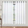 KOUFALL Room Darkening Curtains 63 Inches Long x 72w,Semi Blackout White Colored Curtains for Bedroom by KOUFALL