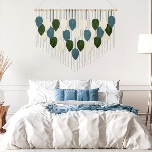 KHOYIME Large Macrame Wall Hanging Boho Home Decor Bohemian Leaves Tapestry - Image 4