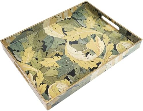 Spsyrine Plastic Serving Tray with Handles for Coffee Table, Acanthus by Spsyrine