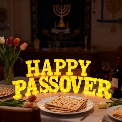 Aurelema 13 Pcs Passover Decorations LED Letter Lights Signs - Image 3