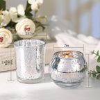 Volens Silver Party Decorations 72pcs, Assorted Glass Votive Candle Holders - Image 2