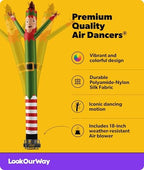 LookOurWay Air Dancers Inflatable Tube Man Attachment | 20ft Tall Set | Wacky Waving Christmas Inflatables Tube Guy | Blower Included | Outdoor Holiday decoration | Christmas Theme - Elf - Image 2