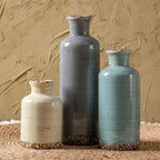 Ceramic Vases Set of 3, Modern Rustic Decorative Flower Vases for Farmhouse Home Decor, Table Shelf Mantel, Living Room, Entryway, Kitchen Centerpiece – Modern Rustic by Kiiwaa