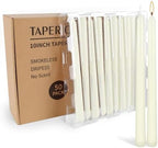 50 Pack Ivory Taper Candles 10 Inch - Classic Soft White Dinner Candles, Dripless Unscented Premium Wax with Cotton Wick, 8-Hour Burn Time for Wedding, Vintage & Formal Table Decor - Image 2