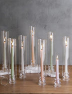 NUPTIO Hurricane Glass Candle Holders Bulk for Wedding - 12.6" H Set of 30 by Nuptio