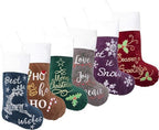 GEXWORLDWIDE GEX Christmas Stockings 4 Pack for Family 22" Large Embroidered Classic Luxury Velvet Red Green Purple Brown Decorations for Fireplace Xmas Season (Set of 4) - Image 6