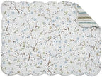 13" x 19" Serenity Quilted Vintage Floral Scalloped Spring Set of 6 - Image 2