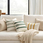 MIULEE Set of 2 Mustard Yellow Boho Decorative Pillow Covers 20x20 Inch - Image 2