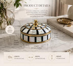 Decorative Jewelry Trinket Box Unique Gift for Home Decor Antique Metal Case with Mother of Pearl Sindoor Box/Coin Box (Single Black) - Image 4