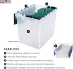 Akro-Mils KeepBox 18 Gal Storage Box, Lid Attached, Stackable, Clear/Green - Image 3