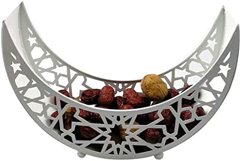 Moon Star Dinner Plate Tray Fruit Plate Ramadan Decoration, Eid Mubarak Moon Star Serving Tray Tableware Dessert Food Storage Container for Islam Muslim Party Festival Table Decor - Image 2
