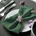 Handmade Cloth Napkins 100% Cotton Napkins with Fringe，Delicate Handmade Cloth Napkins for Dinners, Parties, Weddings and More，18 x 18 Inch Set of 12 - Green by Ayuzawa