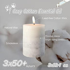 Gray Pillar Candles Cozy Cotton Scented Set of 3 Mottled 3 Layers Hand-Poured Classic Emergency Candle Aromatherapy Candles for Weddings, Home Decorations, Spa, Restaurant 3"X4" - Image 2
