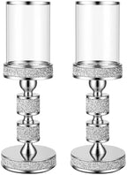 Hurricane Candle Holder, 13.5" Tall Candle Stand, Metal Pillar Holder - Image 6