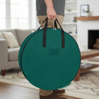 24 Inch Round Storage Bag 2 Pack,Minimalist Solid Aventurine Green Waterproof Wreath Storage Container with Handles&Zipper Pure Plain Single Color Closet Organizer Bags Garland Box - Image 3
