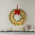 Mr. Christmas 30" Retro C9 Bulb Wreath - Red and Green with Warm White LED Lights - Image 2
