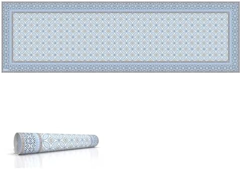 Heat Resistant Table Runner, 39 x 12 Inch - Crystal Blue Design by IRI-GIRI