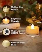 merrynights Flameless Candles, 100 Pack LED Tea Lights Candles Battery Operated, Last 200+ Hrs Flickering Tea Lights, Flameless Tealight Candles for Halloween Diwali Fall Christmas Wedding - Image 2