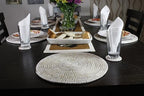 Senegal Placemats/African Bohemian Woven Seagrass Placemats/Natural Wicker Round Basket Placemats/Decorative Hanging Wicker Plates/Hanging Wall Decor (White) - Image 4