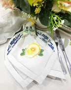 Embroidered Cloth Napkin Lemon Cotton Napkins Set of 6, 20x20 Hemstitch Table Napkins Machine Washable, Daily & Holidays, Great Present Ideas - Image 7