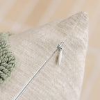 Summer Daisy Throw Pillow Covers 18x18 Inch Set of 2, Chenille Embroidered Pillowcase with 3D Tufted White Flowers Sage Green Leaves, Boho Decorative Cushion Covers for Couch Sofa Bed - Image 4