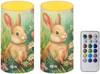 Easter Decorations Indoor Candles with Rabbit Daisy Flameless Candles with Remote and Timer 2 Pack Battery Operated Easter Themed LED Candles for Festival Gift Home Room Decor Green - Image 2