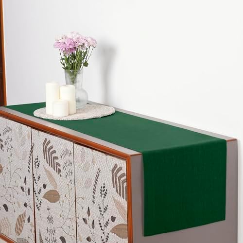 Classic Linen™ by D'Moksha, Forest Green Table Runner 108 Inches Long, 100% Pure Linen, 14 x 108 Inch Table Runner for Dresser, Dining- Fall, Weddings, Outdoor Hosting - Image 4