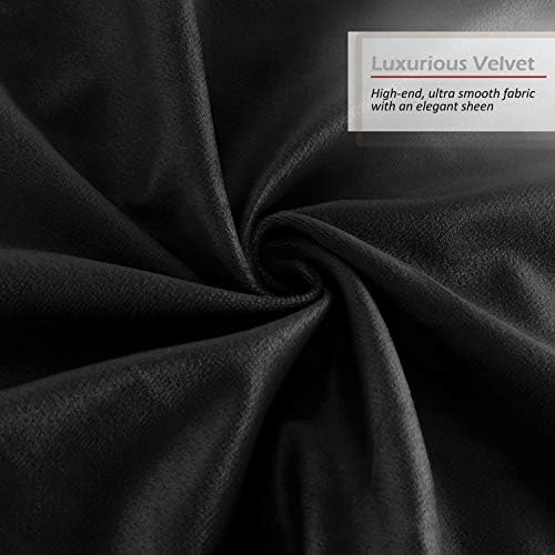 Nestl Throw Pillow Covers, Cozy Velvet Decorative Autumn Pillow Covers 22 x 22 Inches, Soft Solid Couch Pillow Covers for Sofa, Bed and Car, Set of 2 - Black - Image 5