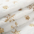 Faux Fur Christmas Table Runner with Golden Sequin Snowflakes, White Super Soft Thick Luxury Table Decoration for Holiday Xmas,15x70 Inch - Image 2