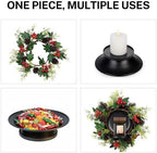 MOYEE Christmas Candle Holder Wreath Single 14 inch, Christmas Candle Ring - Image 4