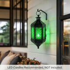 Vela Lanterns Hanging Moroccan Lamp - Exotic Decorative Patio & Porch Decor, Indoor Outdoor Tea Light Candle Lantern Holder with Chain (11" Medium, Assorted Colors, 6-Pack) - Image 4