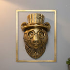 Newinhome Animal Heads Wall Decor (Includes Metal Frame) Resin Animals Sculptures Head Wall Hanging Decoration Gold vintage Wall Sculpture for Living Room Bedroom Office(Panda) by Newinhome