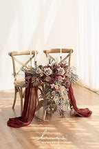 Ling's moment 2PCS Artificial Floral Swags, Burgundy & Dusty Rose - Image 2