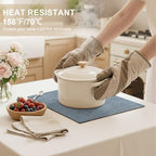 homing Faux Cotton Linen Placemats Set of 6, Cloth Dining Table Mats - Image 3