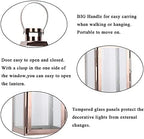 JHY DESIGN Decorative Candle Lanterns 15" High Stainless Steel Candle Lanterns with Tempered Glass for Indoor Outdoor Events Parities and Weddings Vintage Style Hanging Lamps(Rose Gold) - Image 3