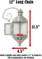 Vela Lanterns Hanging Moroccan Lamp - Exotic Decorative Patio & Porch Decor, Indoor Outdoor Tea Light Candle Lantern Holder with Chain (11" Medium, Assorted Colors, 6-Pack) - Image 2