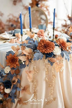 Ling's moment Navy Blue Artificial Flower Garland Wedding Arch 9 FT - Image 4